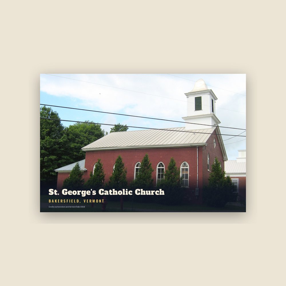 Bakersfield St. George's Catholic Church Postcard