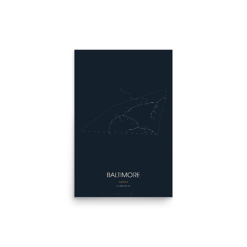 Baltimore Street Map Poster · Midnight