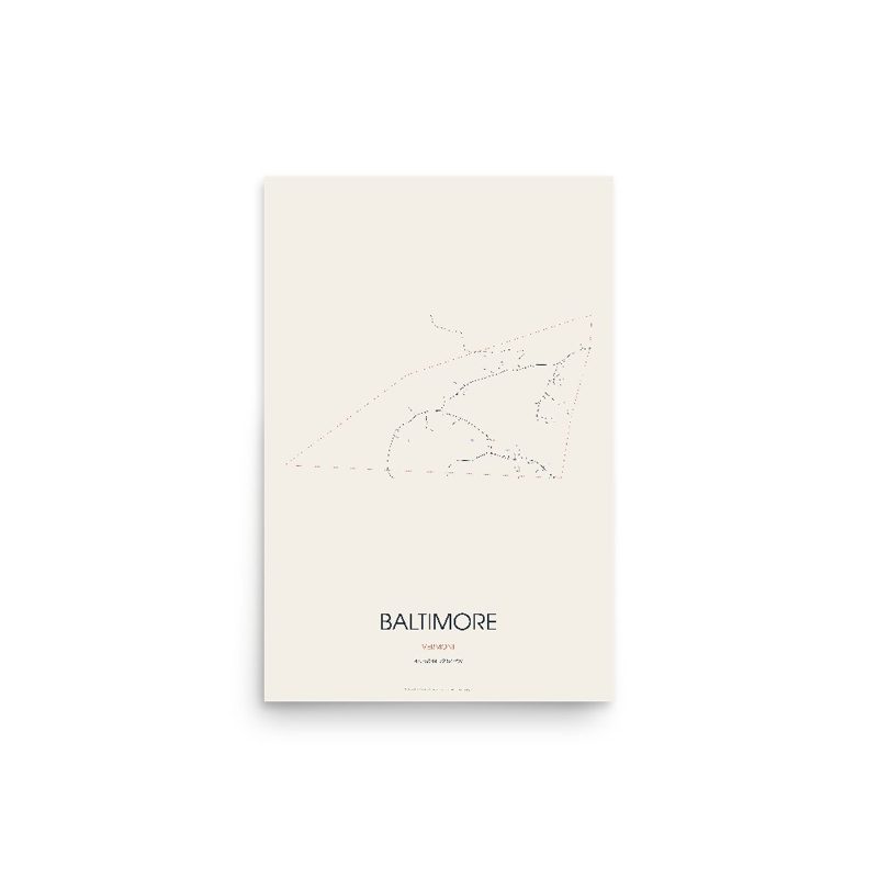 Baltimore Street Map Poster · Linen