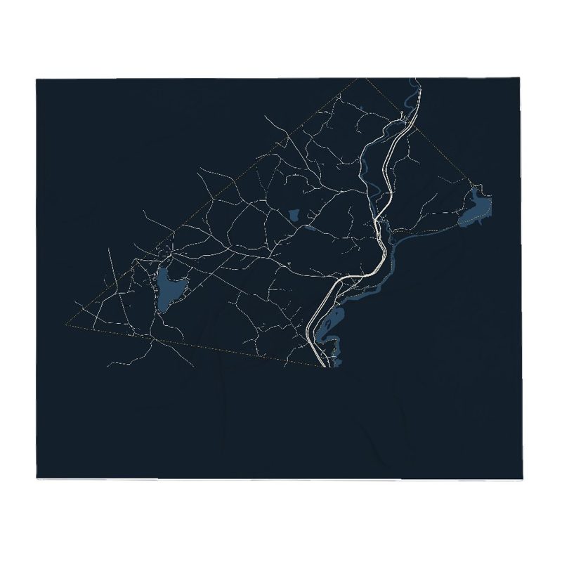 Barnet Street Map Throw Blanket