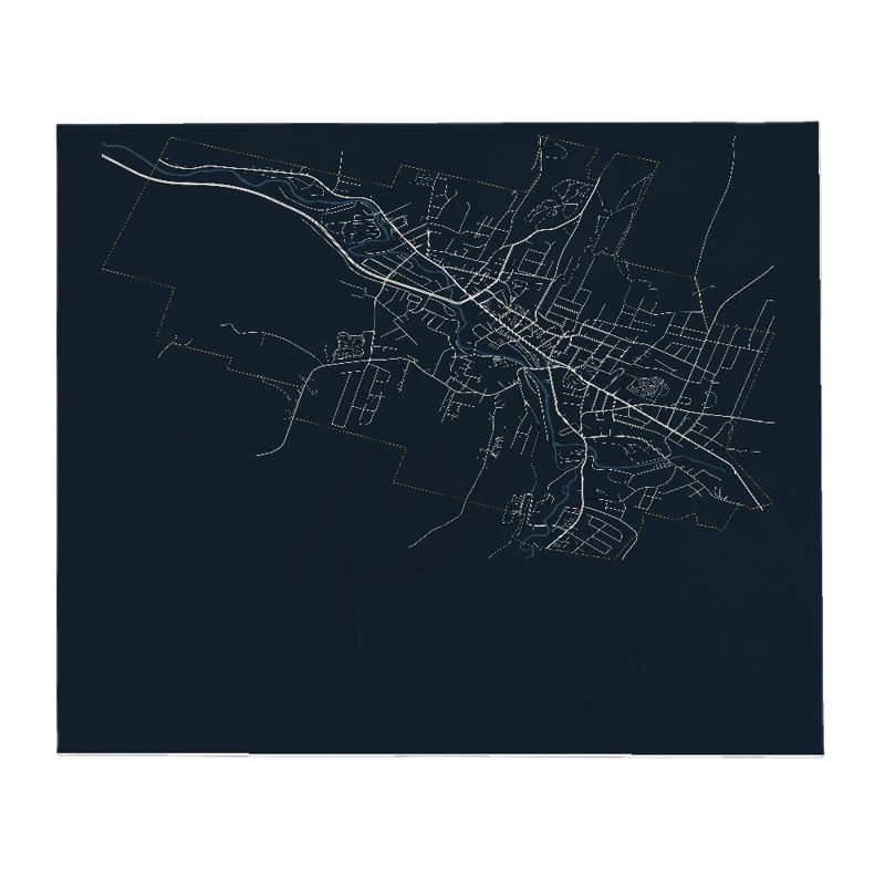 Barre Street Map Throw Blanket