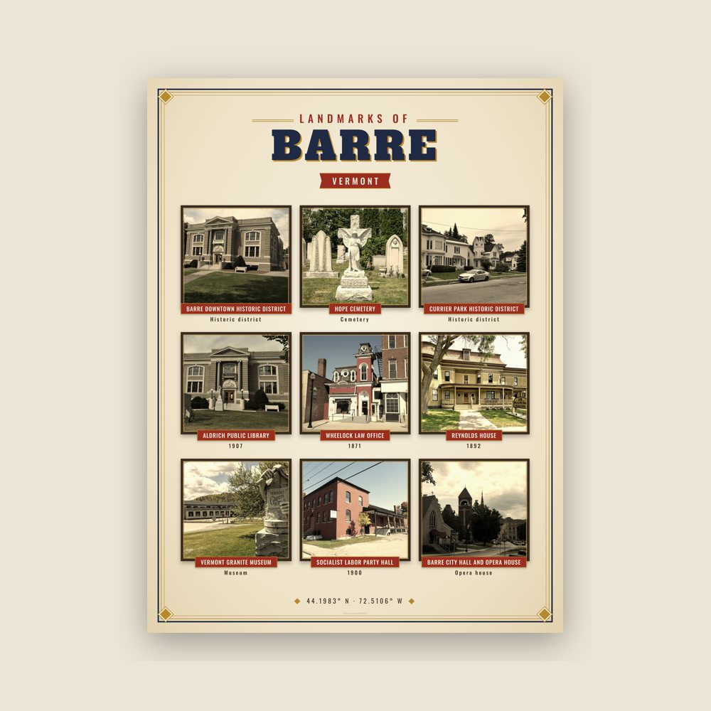 Barre Landmarks Photo Poster