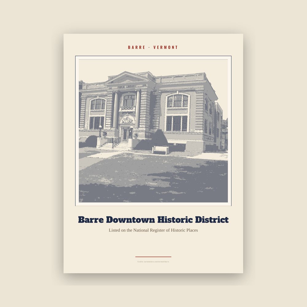 Barre Barre Downtown Historic District Landmark Print