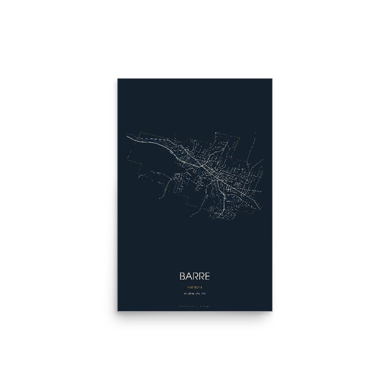 Barre Street Map Poster · Midnight