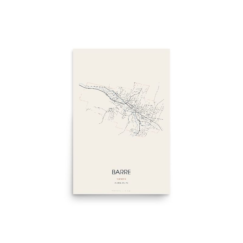 Barre Street Map Poster · Linen