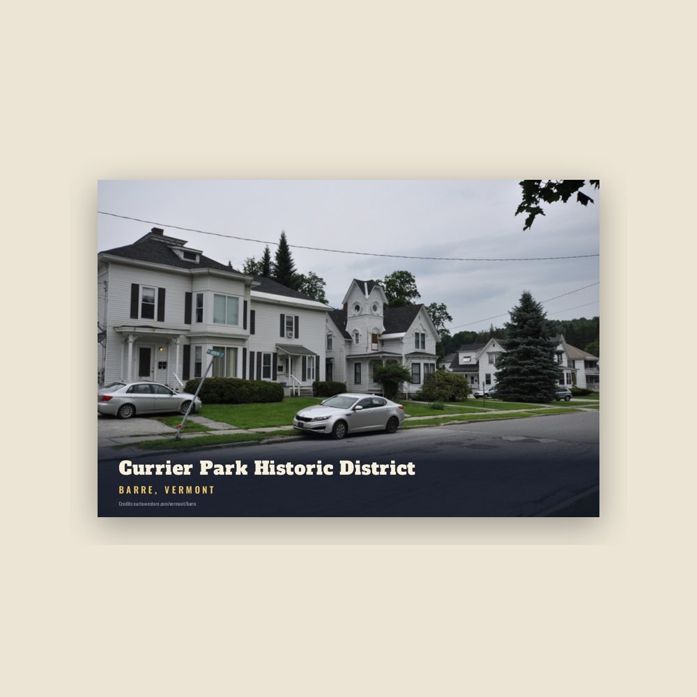 Barre Currier Park Historic District Postcard