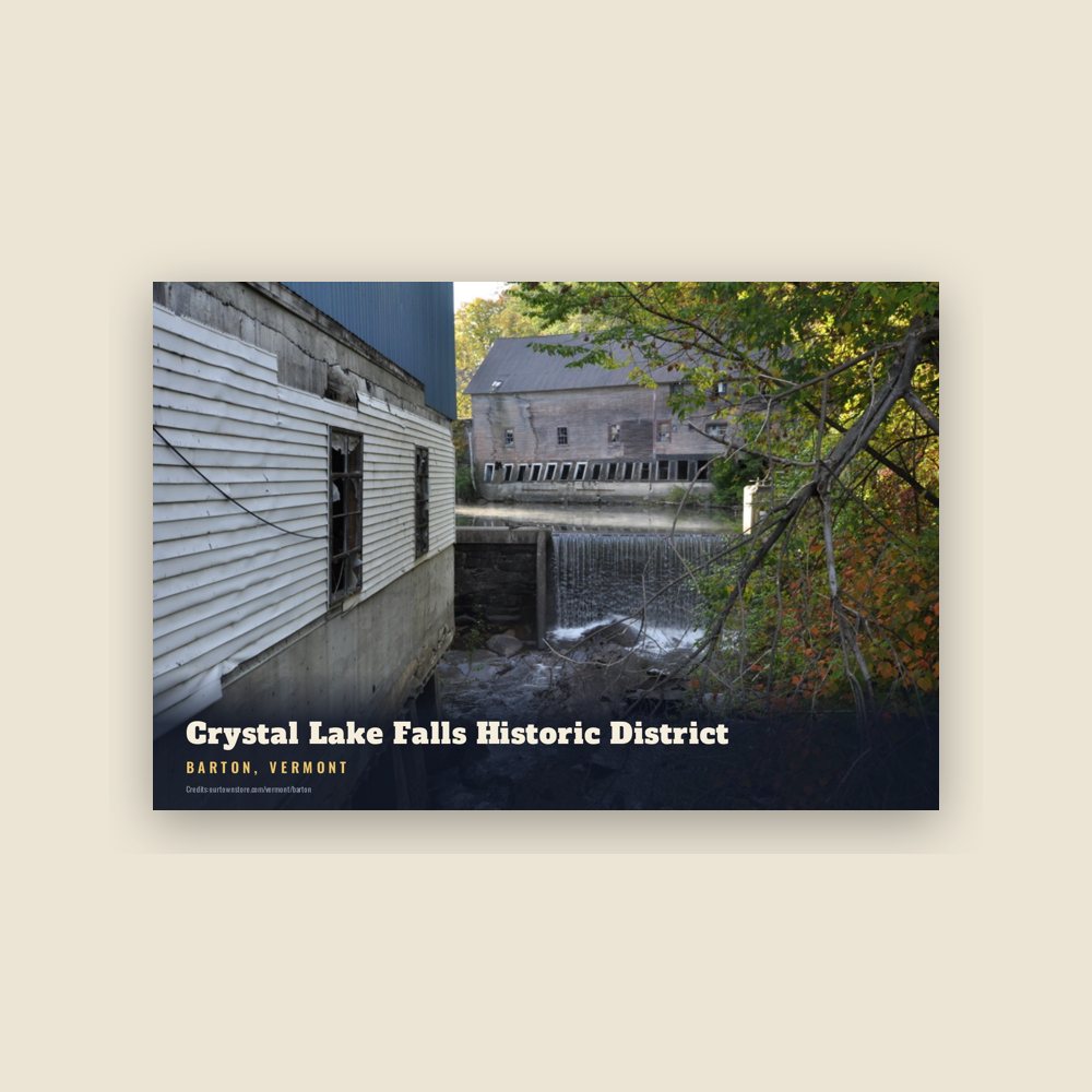 Barton Crystal Lake Falls Historic District Postcard