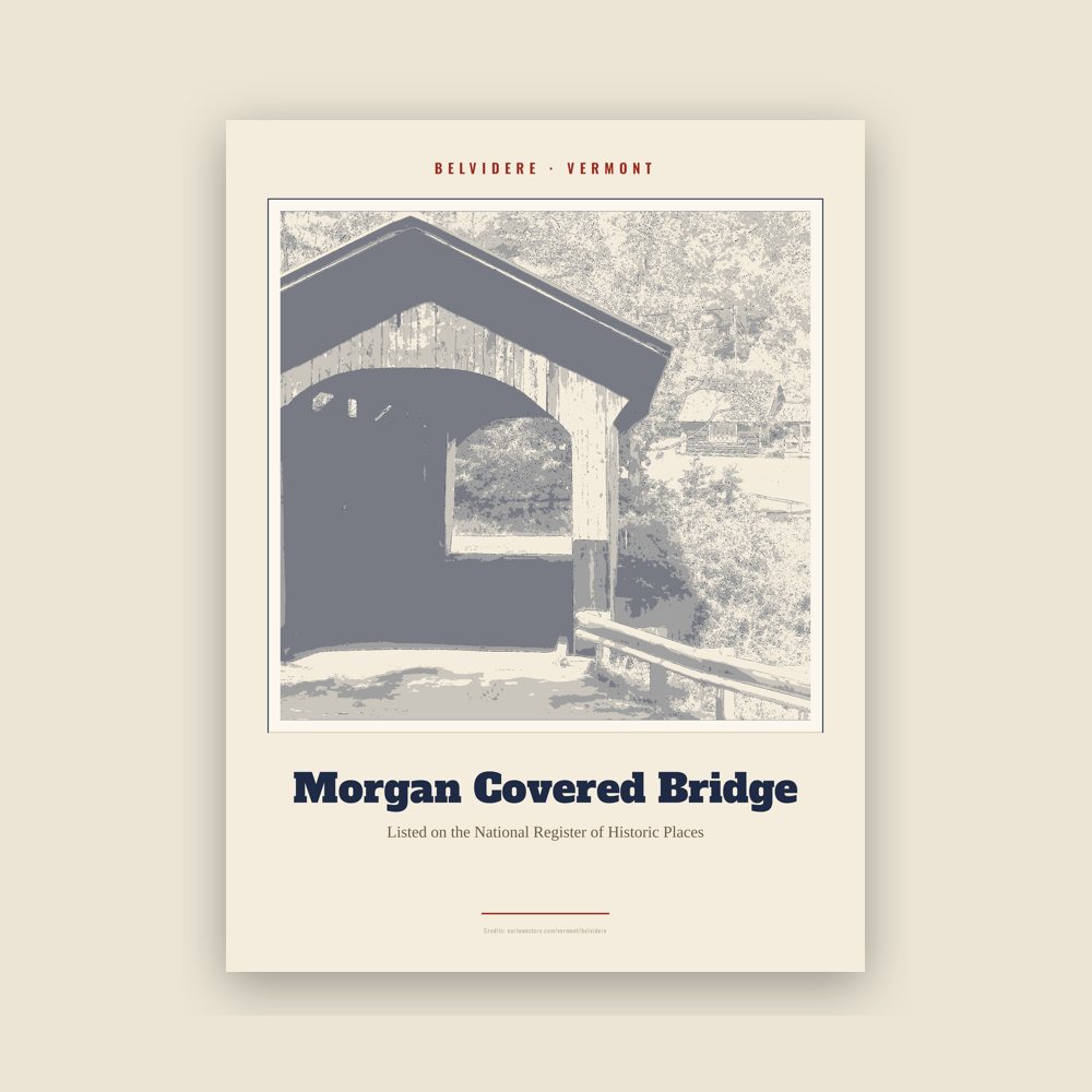 Belvidere Morgan Covered Bridge Landmark Print