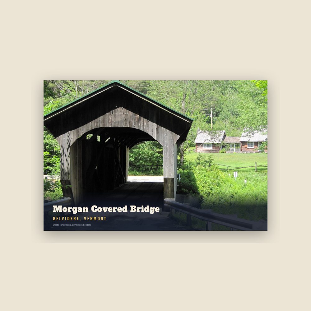 Belvidere Morgan Covered Bridge Postcard
