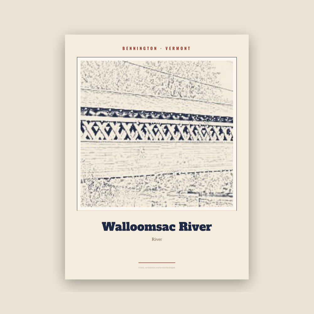Bennington Walloomsac River Landmark Print