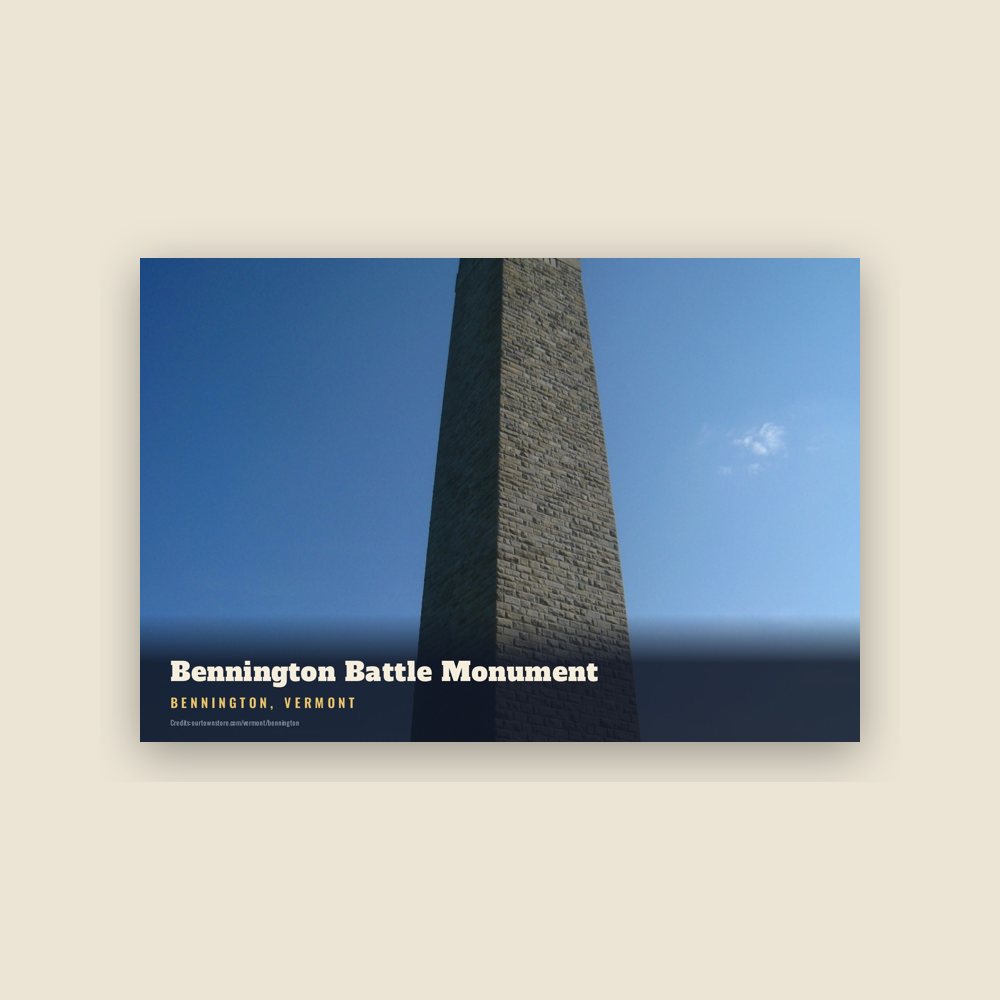 Bennington Bennington Battle Monument Postcard