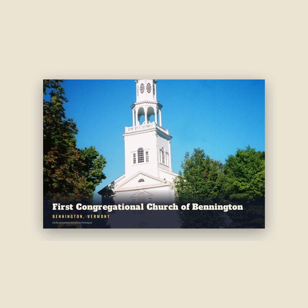 Bennington First Congregational Church of Bennington Postcard