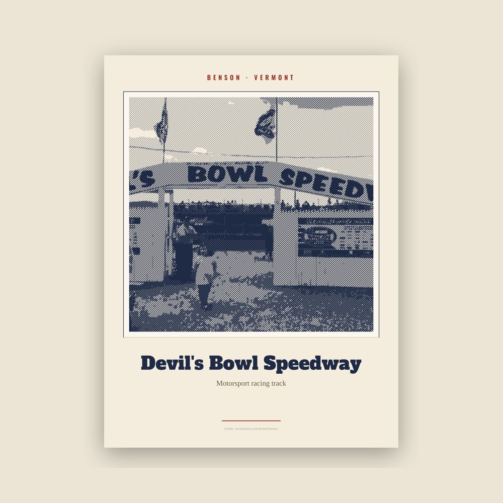 Benson Devil's Bowl Speedway Landmark Print