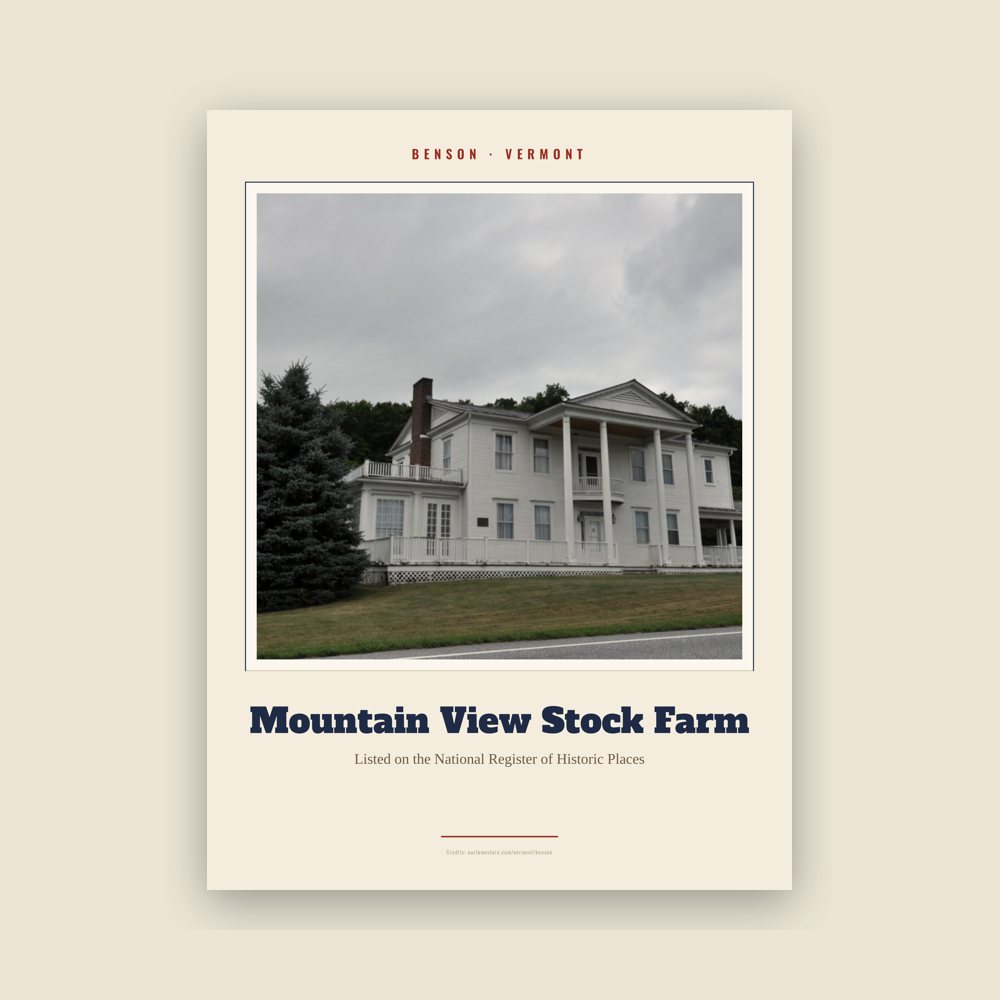 Benson Mountain View Stock Farm Landmark Print