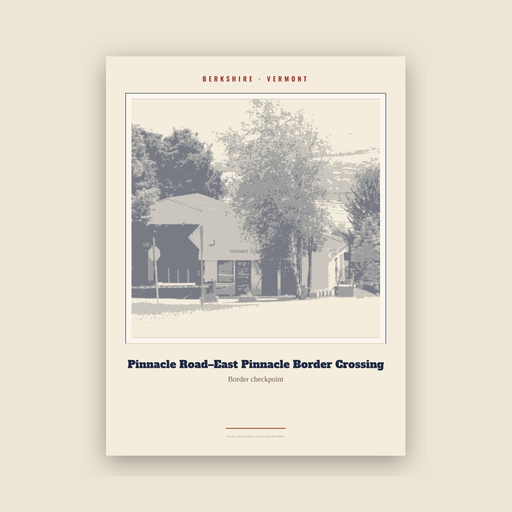 Berkshire Pinnacle Road–East Pinnacle Border Crossing Landmark Print