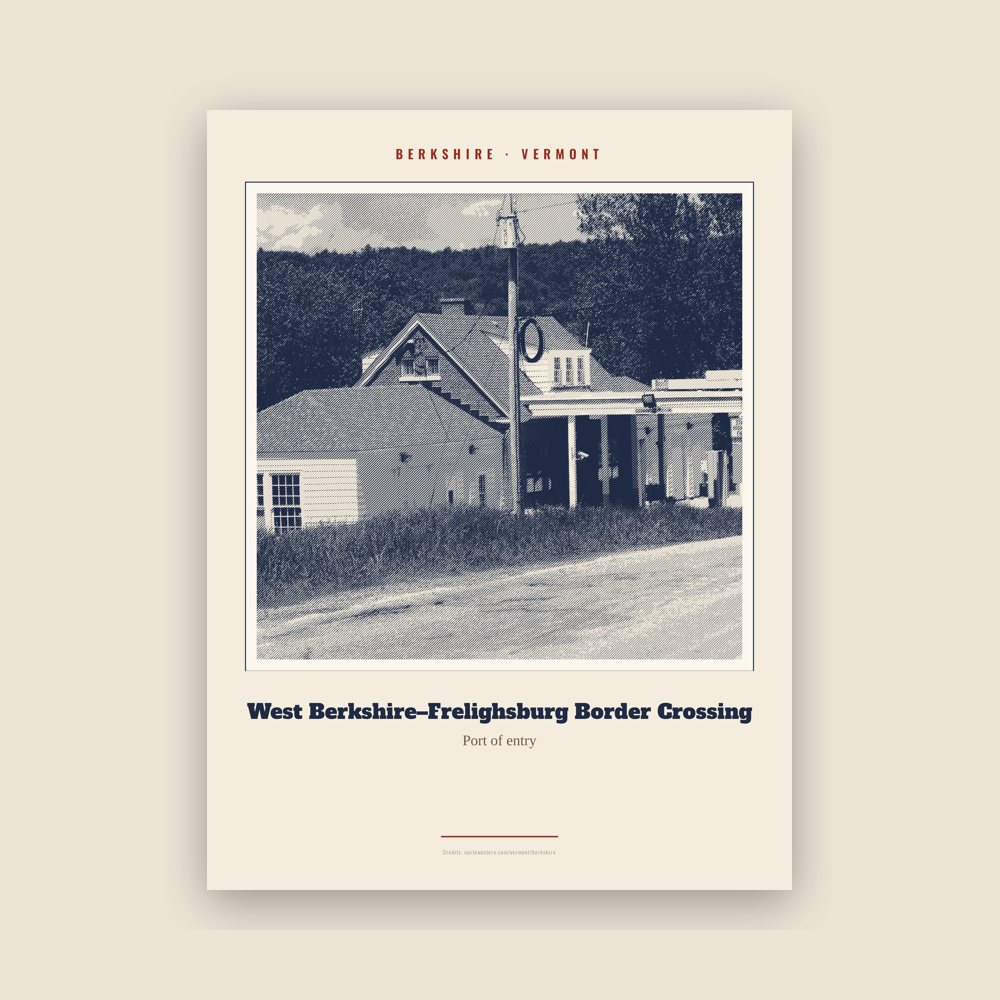 Berkshire West Berkshire–Frelighsburg Border Crossing Landmark Print