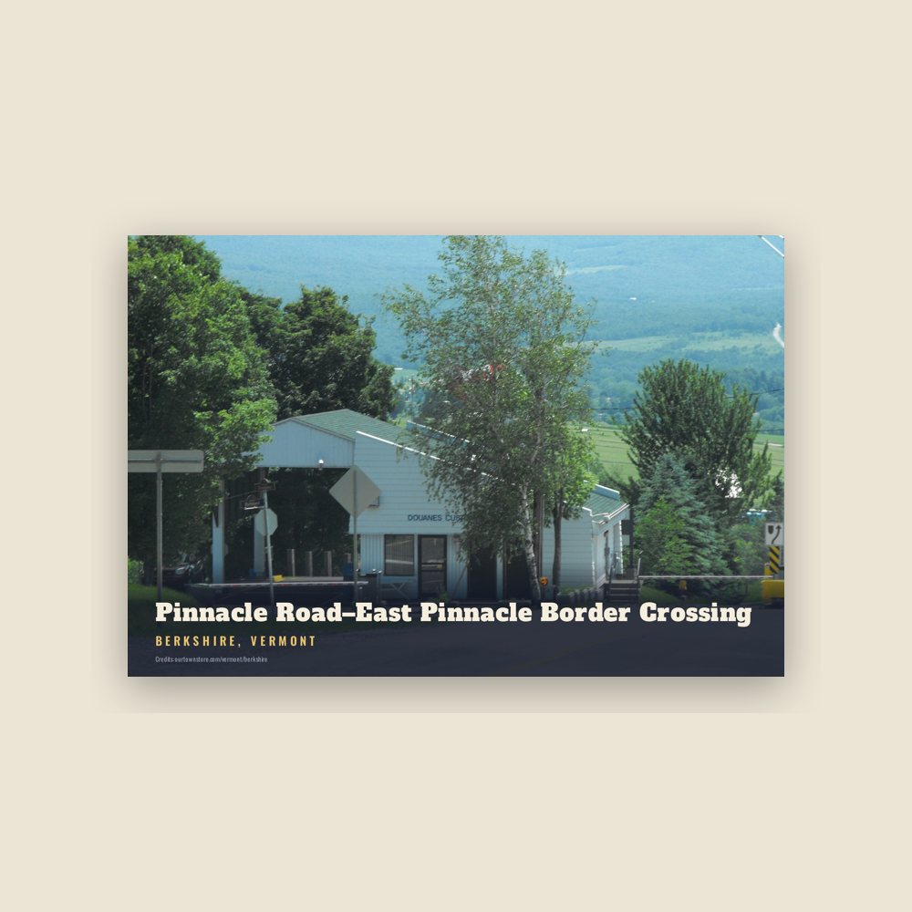 Berkshire Pinnacle Road–East Pinnacle Border Crossing Postcard