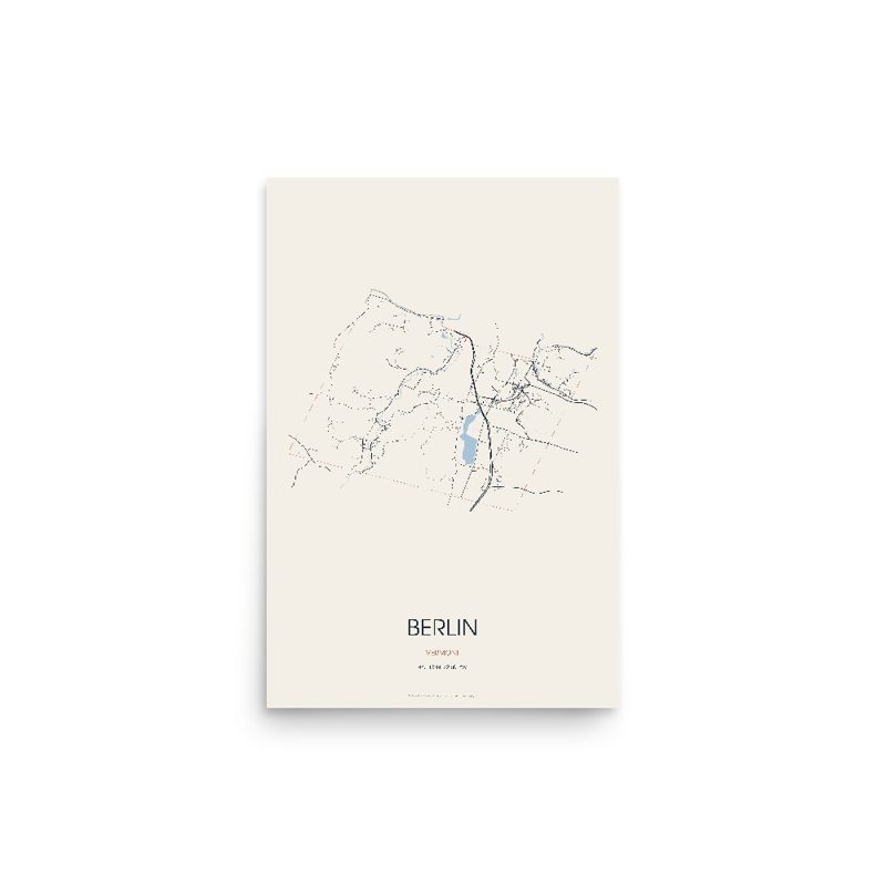 Berlin Street Map Poster · Linen