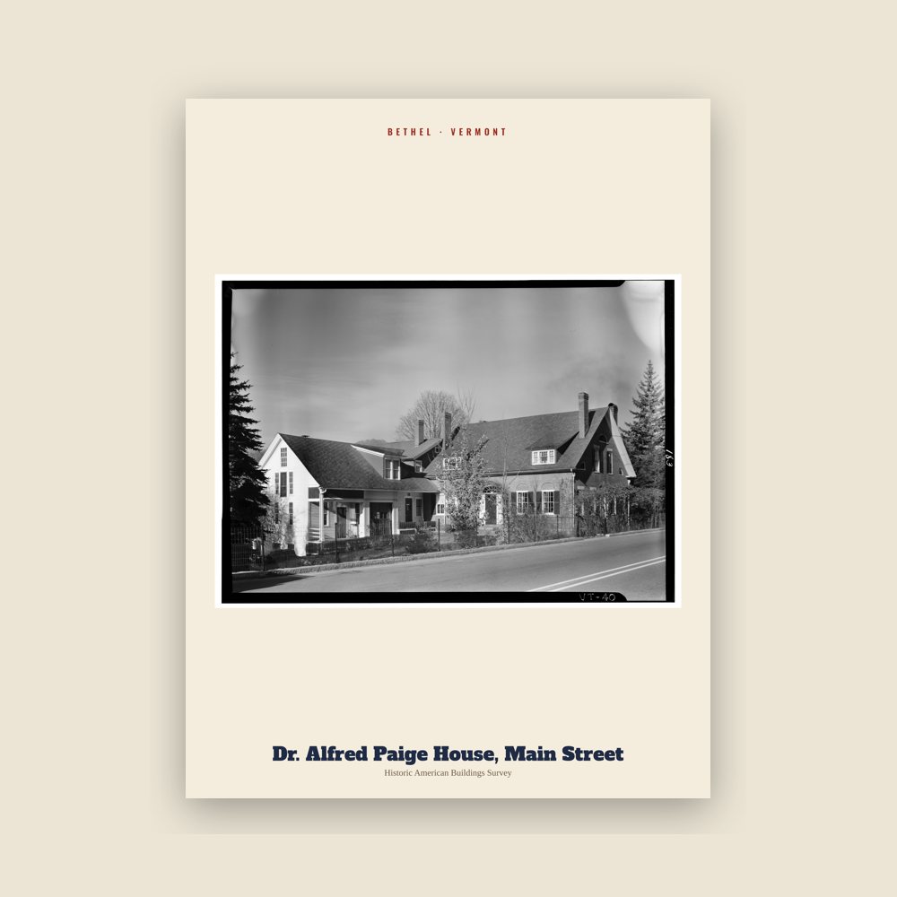 Bethel Dr. Alfred Paige House, Main Street Archive Print
