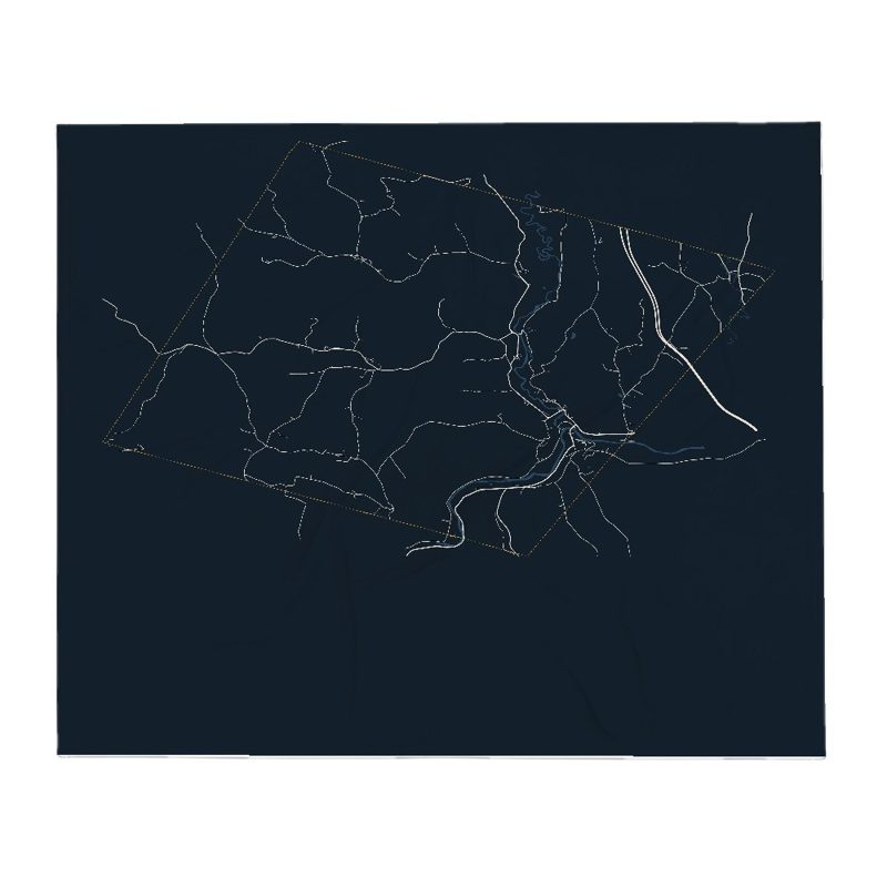 Bethel Street Map Throw Blanket