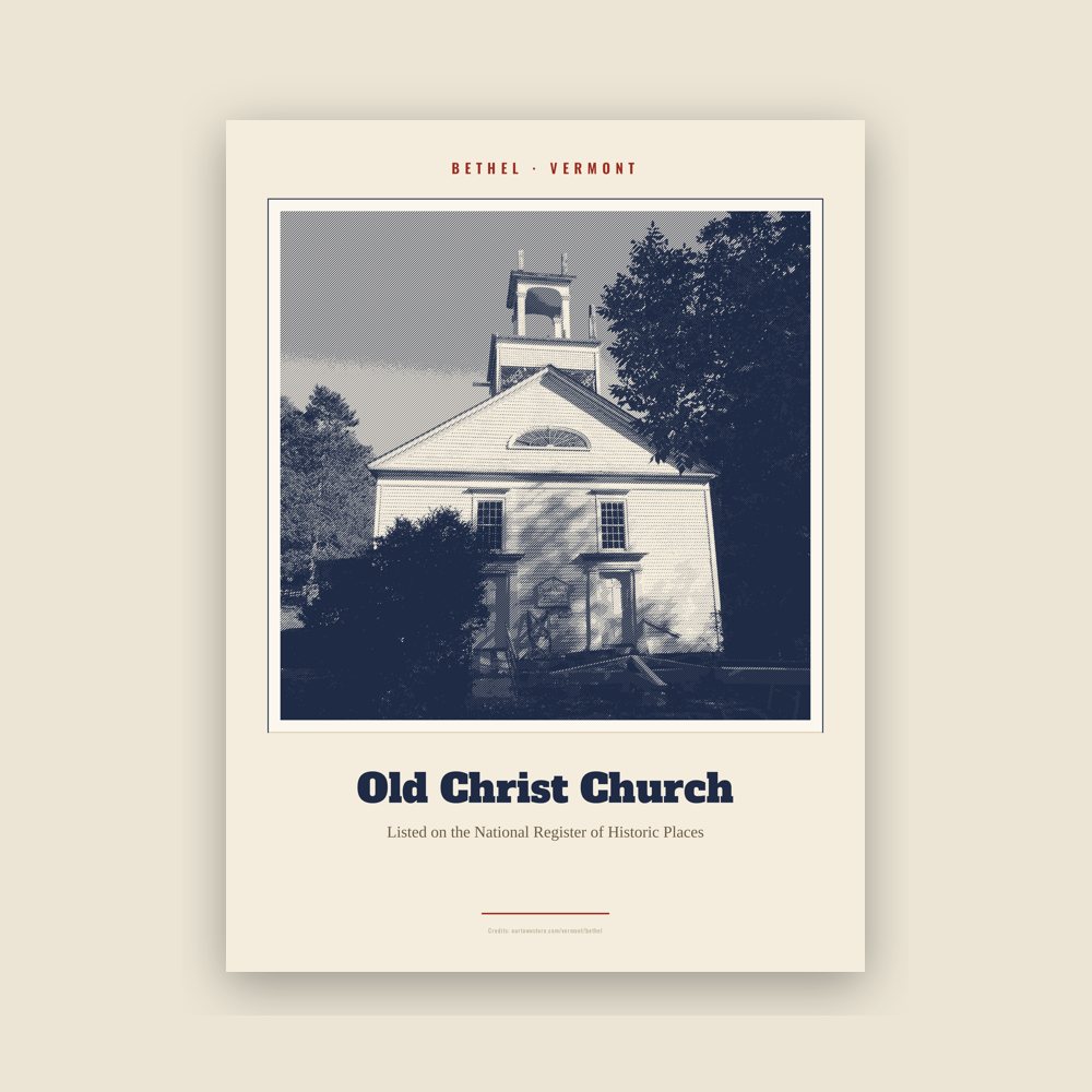Bethel Old Christ Church Landmark Print
