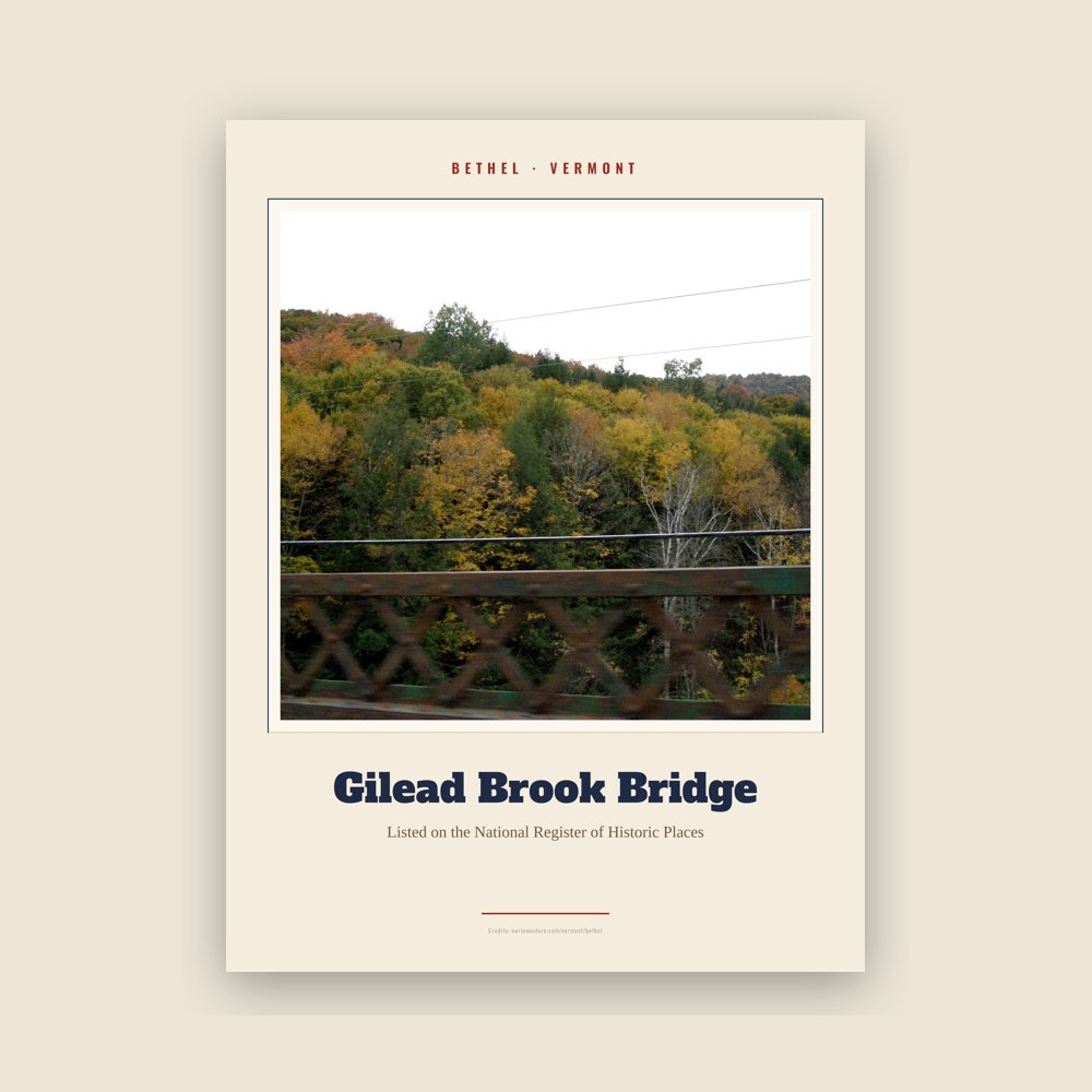 Bethel Gilead Brook Bridge Landmark Print