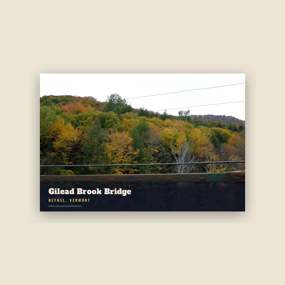 Bethel Gilead Brook Bridge Postcard
