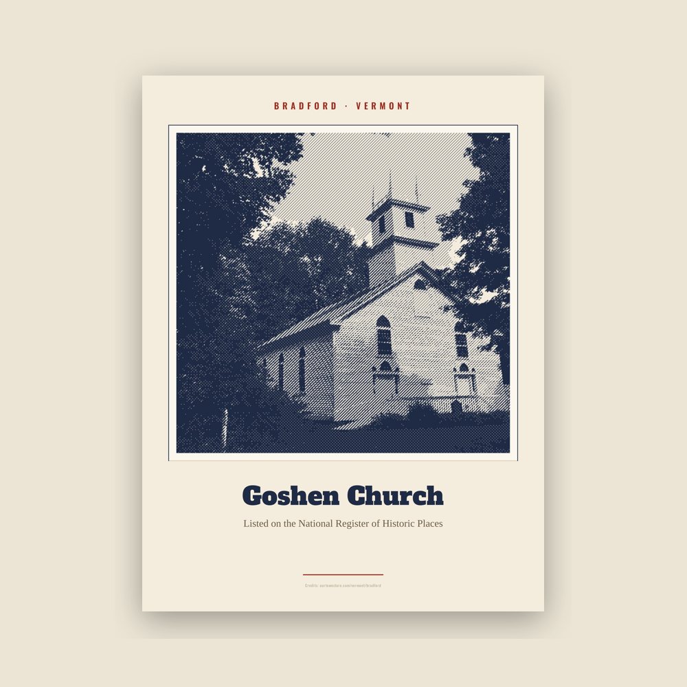 Bradford Goshen Church Landmark Print
