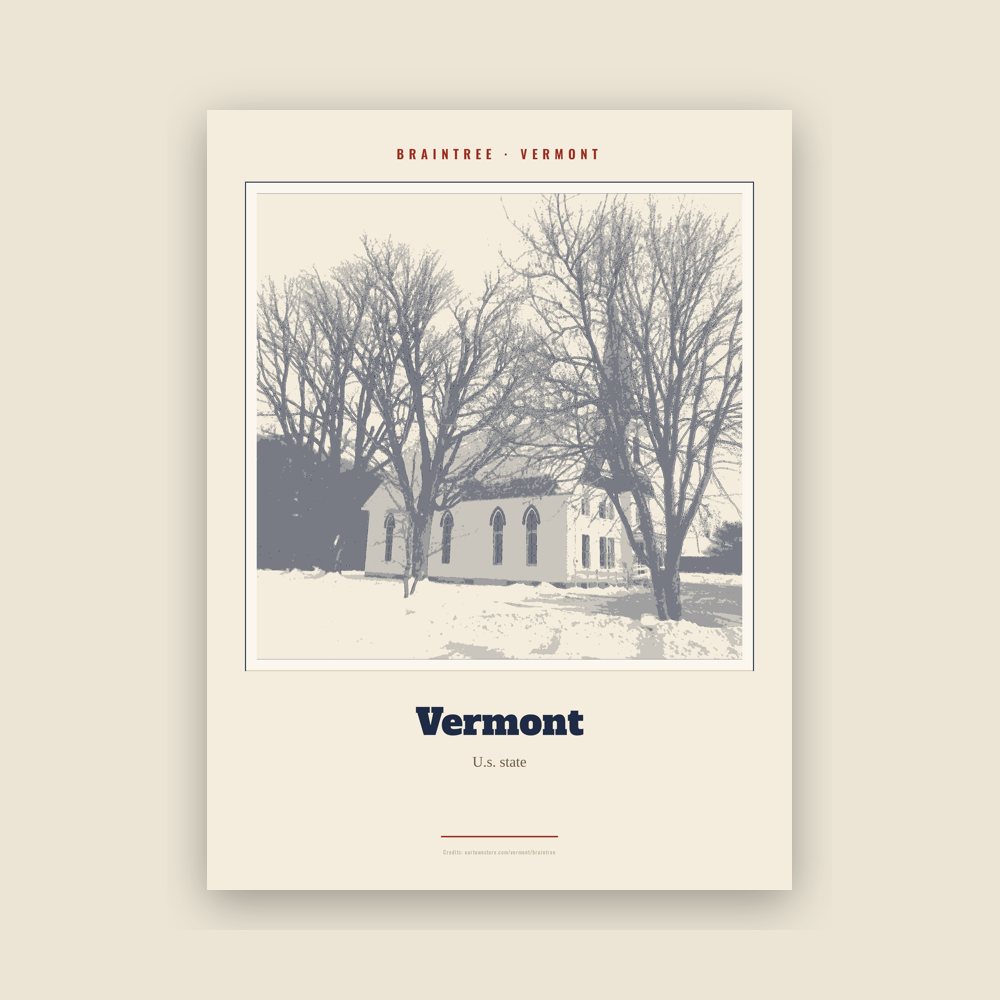 Braintree Vermont Landmark Print