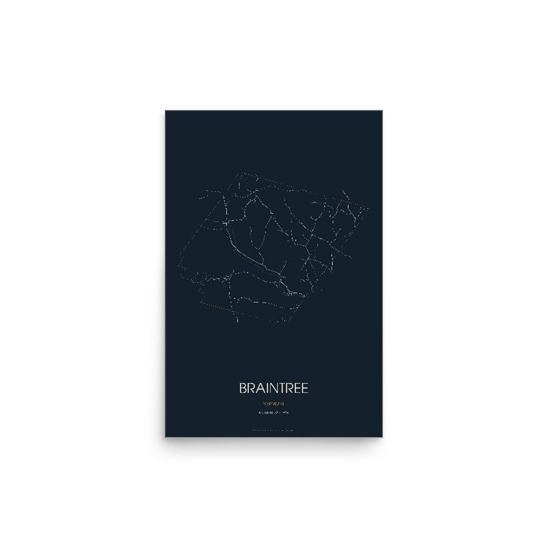 Braintree Street Map Poster · Midnight