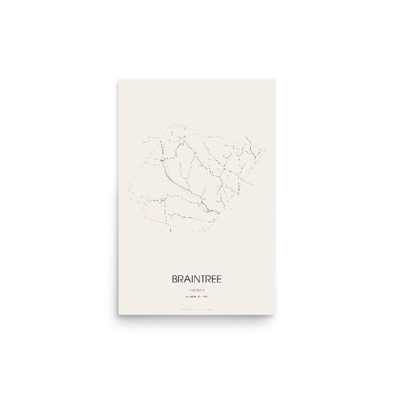 Braintree Street Map Poster · Linen