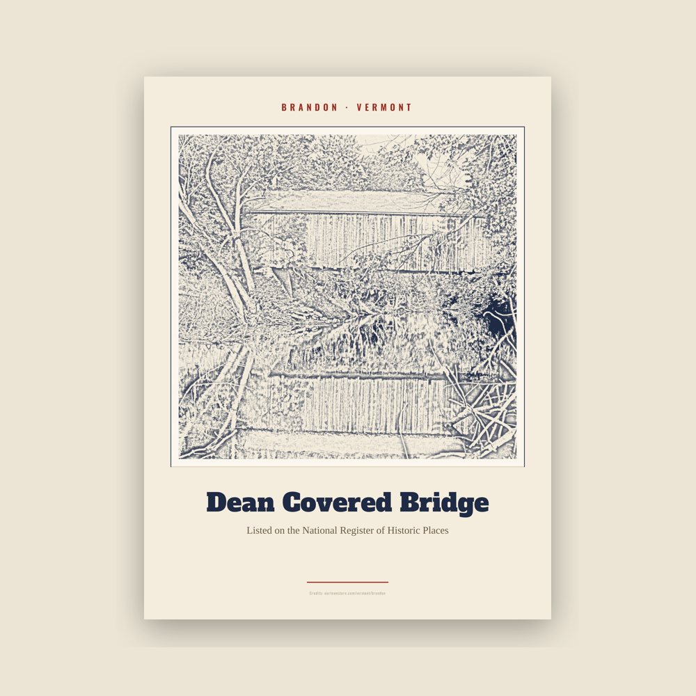 Brandon Dean Covered Bridge Landmark Print