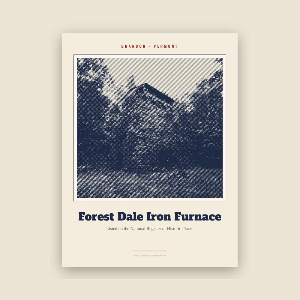 Brandon Forest Dale Iron Furnace Landmark Print