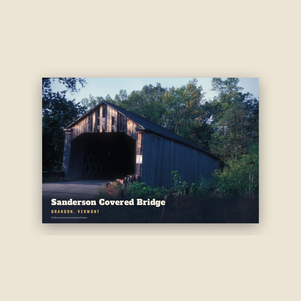 Brandon Sanderson Covered Bridge Postcard