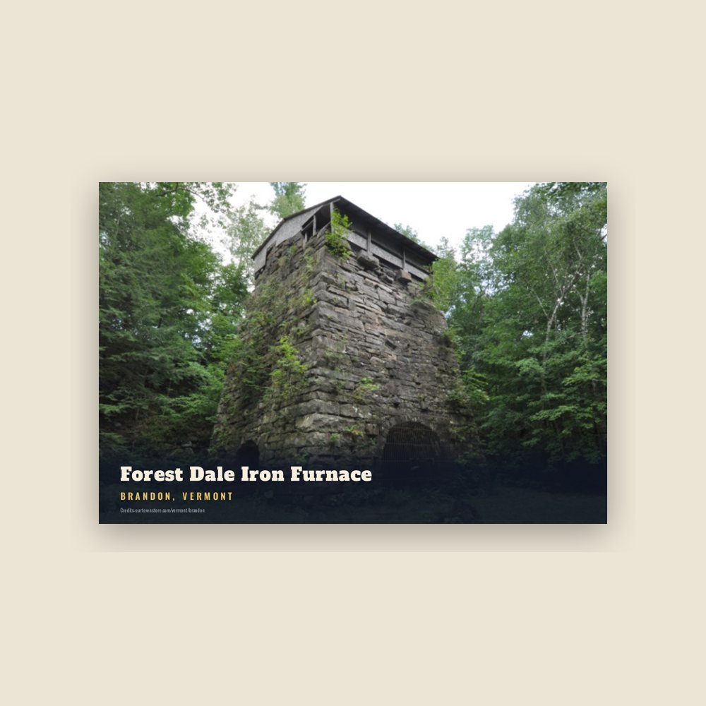 Brandon Forest Dale Iron Furnace Postcard
