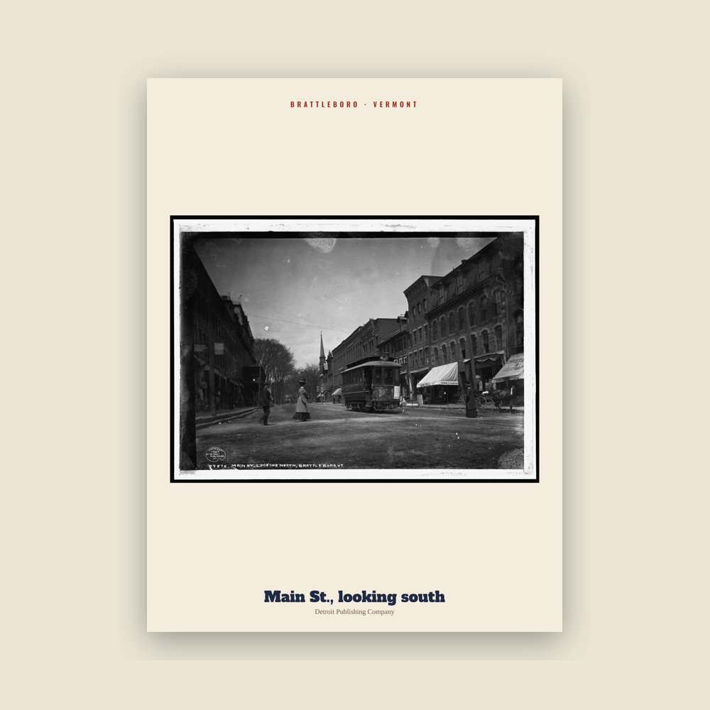 Brattleboro Main St., looking south Archive Print