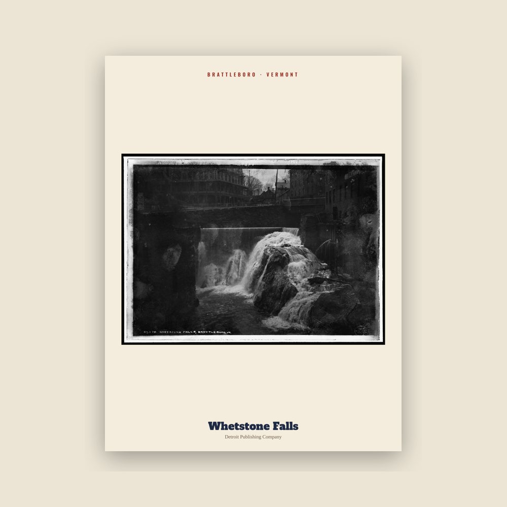 Brattleboro Whetstone Falls Archive Print