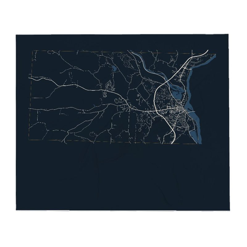 Brattleboro Street Map Throw Blanket