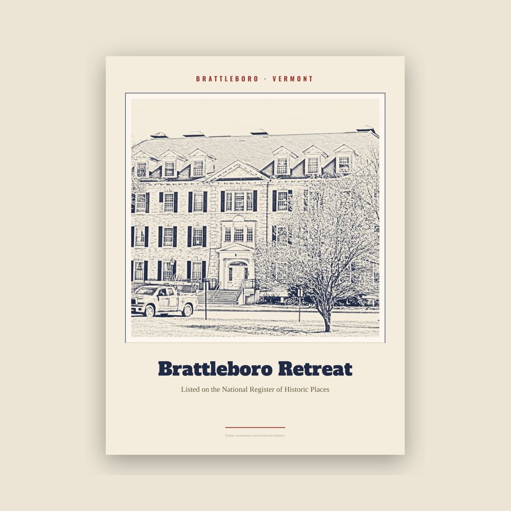 Brattleboro Brattleboro Retreat Landmark Print