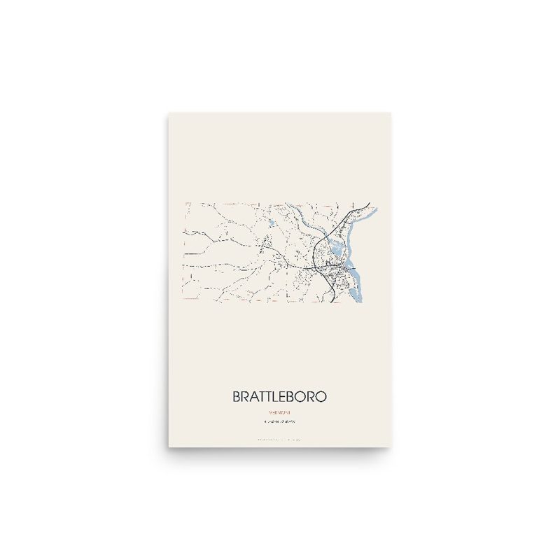 Brattleboro Street Map Poster · Linen