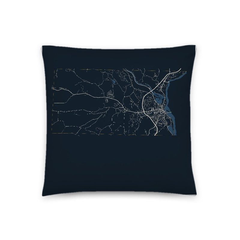 Brattleboro Map Throw Pillow