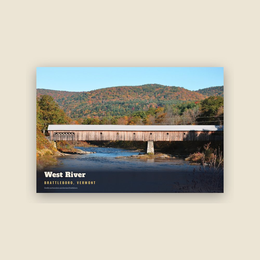 Brattleboro West River Postcard