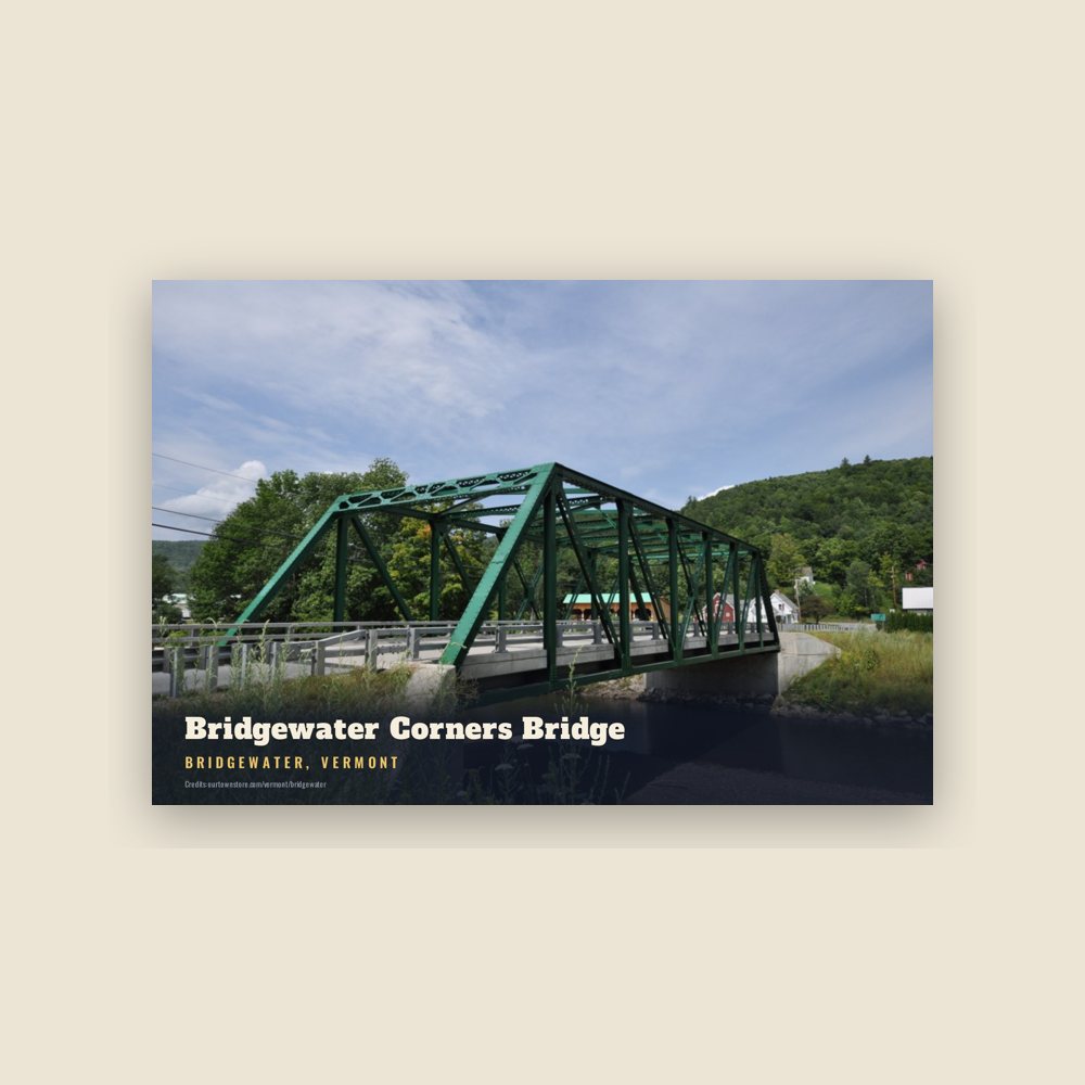 Bridgewater Bridgewater Corners Bridge Postcard