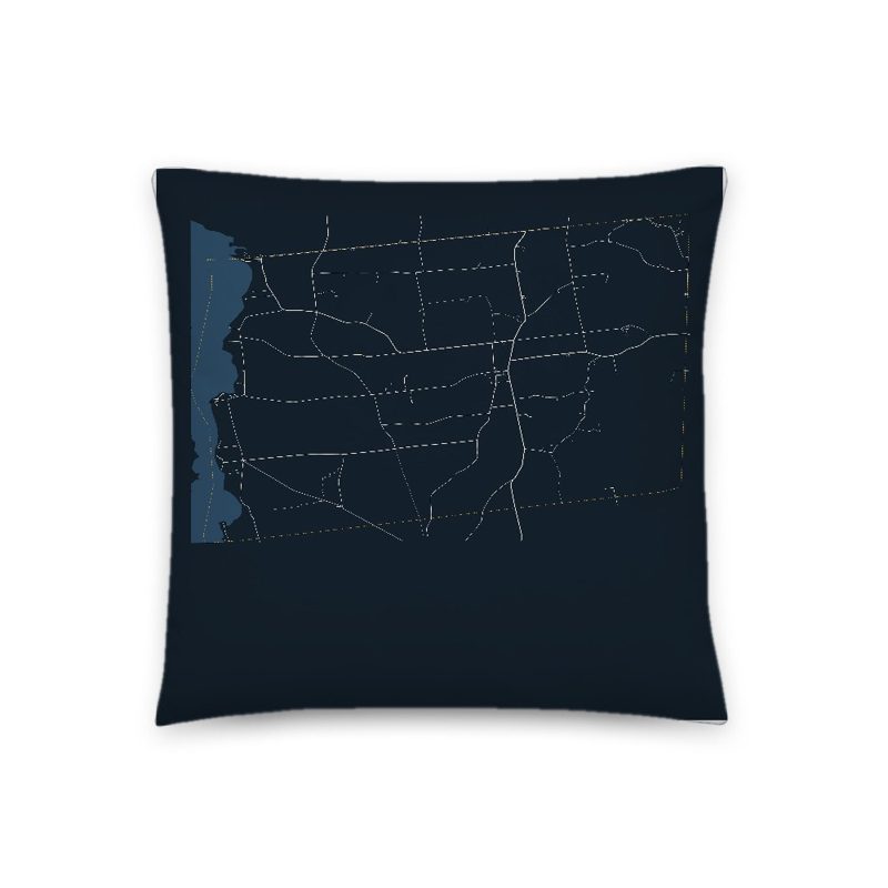 Bridport Map Throw Pillow