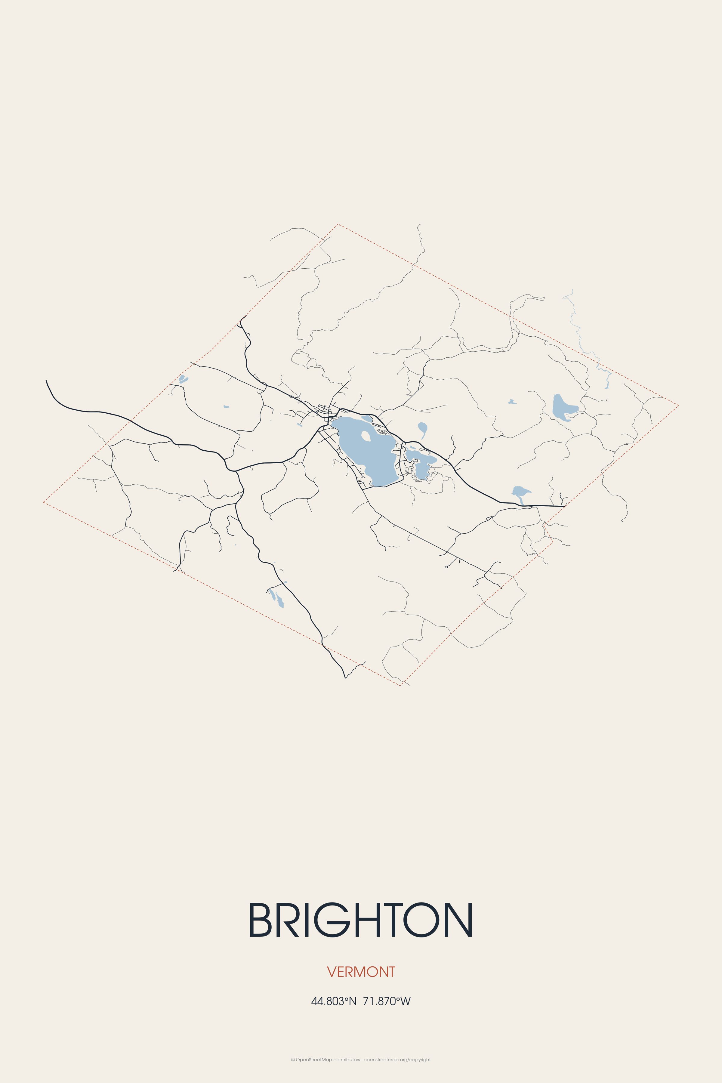 Street map of Brighton, Vermont