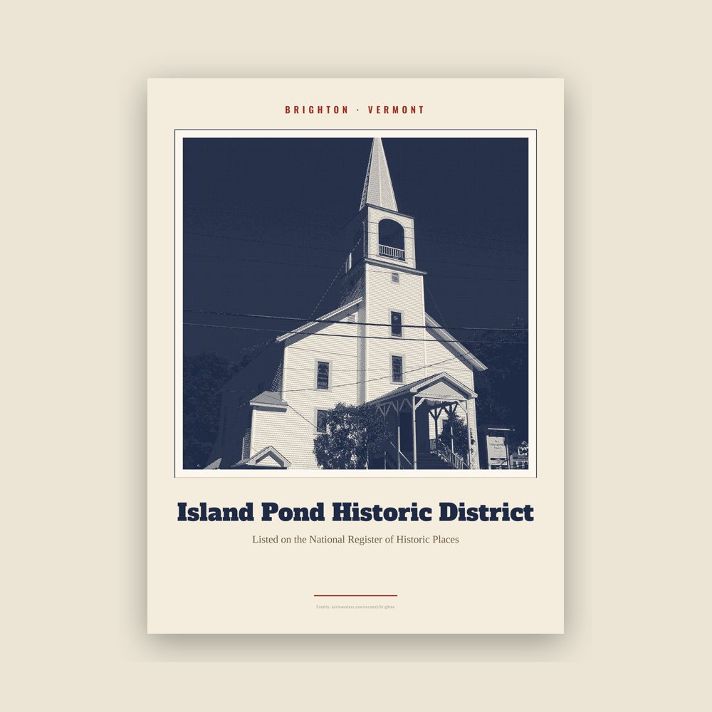 Brighton Island Pond Historic District Landmark Print