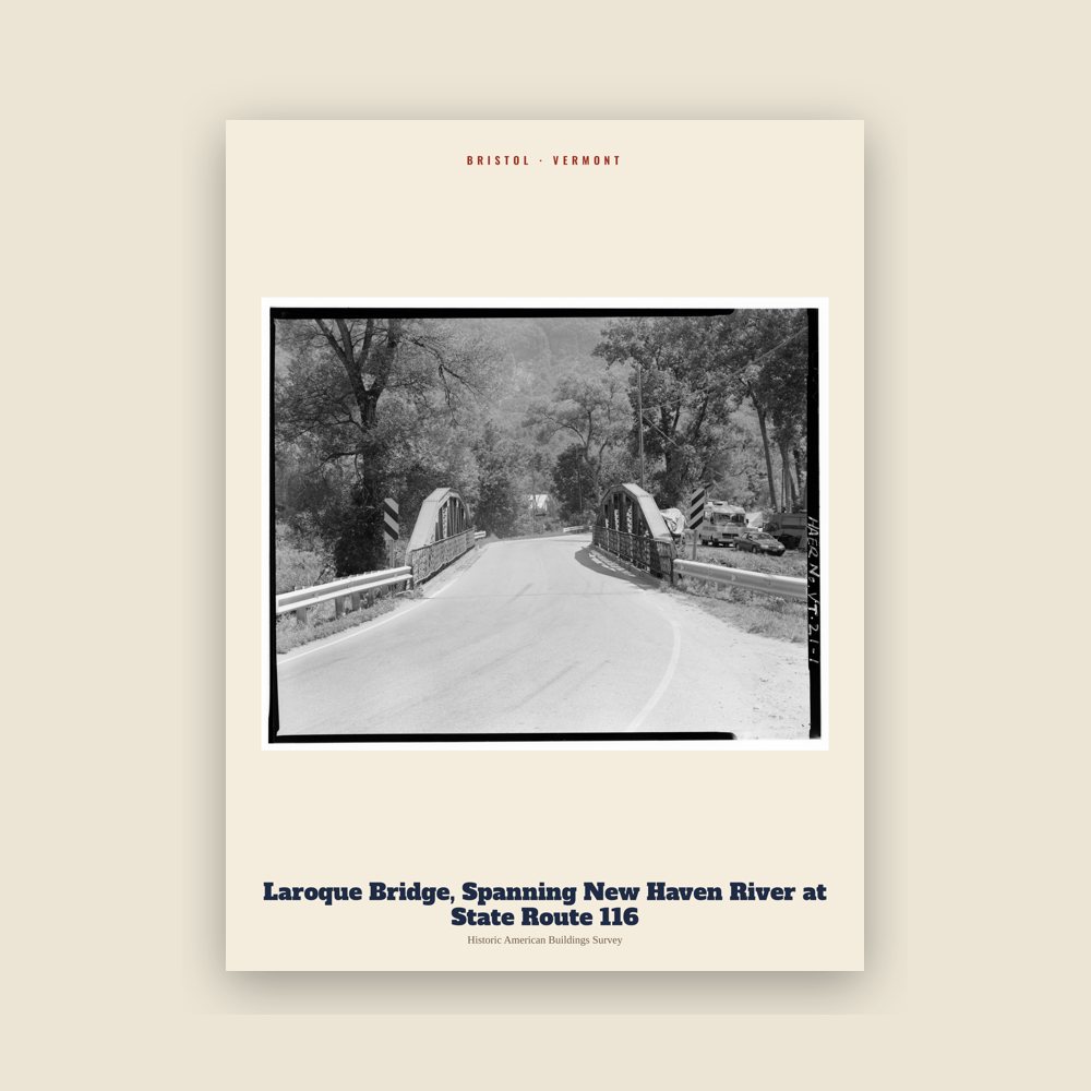 Bristol Laroque Bridge, Spanning New Haven River at State Route 116 Archive Print