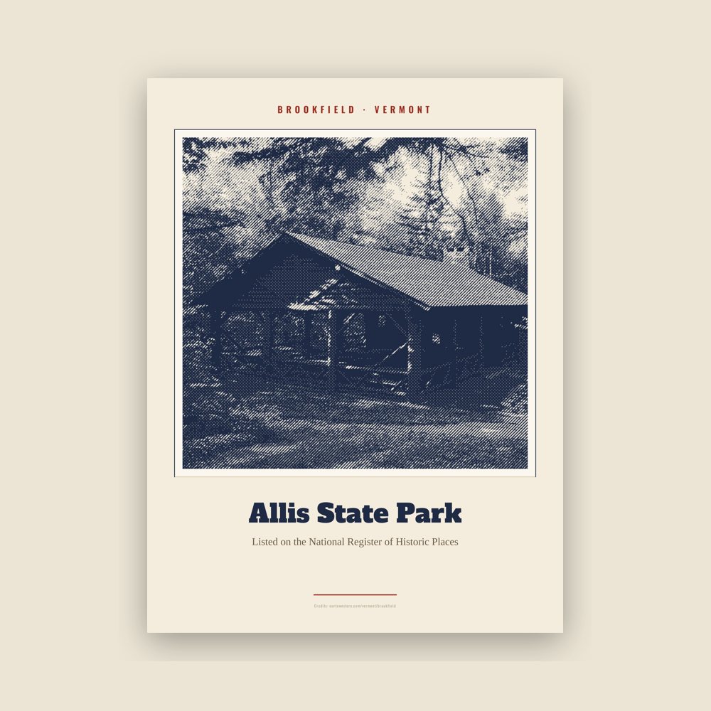 Brookfield Allis State Park Landmark Print