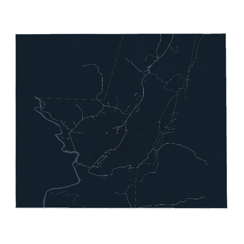 Brookline Street Map Throw Blanket