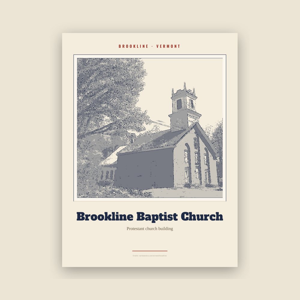 Brookline Brookline Baptist Church Landmark Print